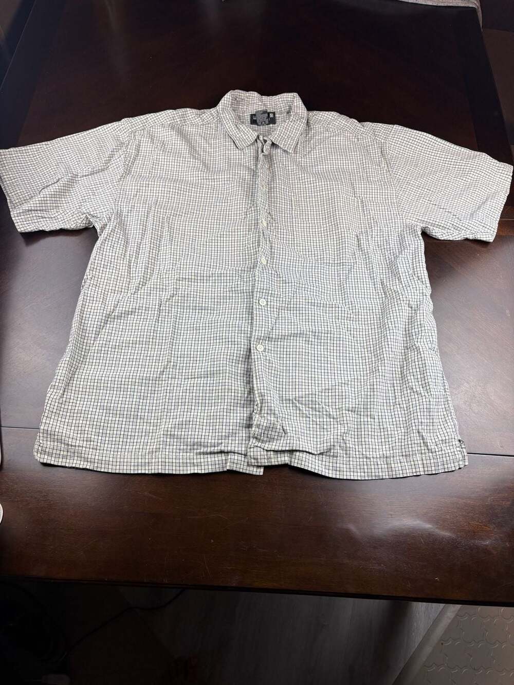 J. Riggins Sport Swear Men’s XL Short Sleeve Plaid Button Up Shirt 100% Cotton